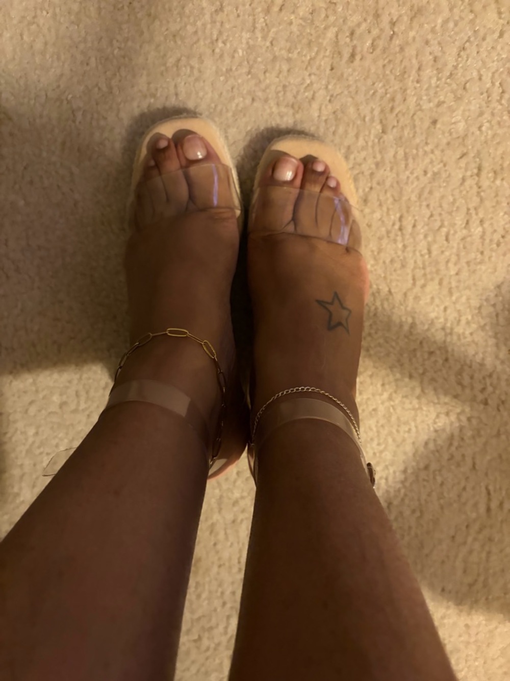 Steve Madden Nude Espadrille Wedge Sandal with Clear Straps - Picture 3 of 5